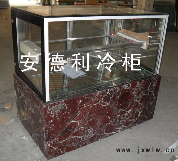 供應(yīng)安德利訂做大理石包邊蛋糕直角柜 不銹鋼支架 鋼化玻璃 進(jìn)口壓縮機(jī)等