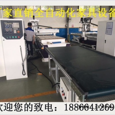 長春定制櫥柜雕刻機(jī)，三工序木門雕刻機(jī)，定制家具開料機(jī)，長春覆膜機(jī)